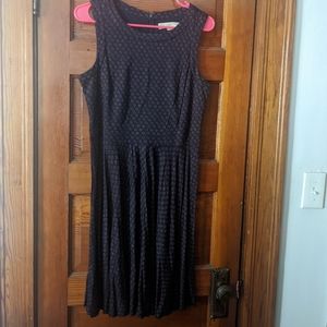 LOFT leopard navy sleeveless crew neck dress, size MP